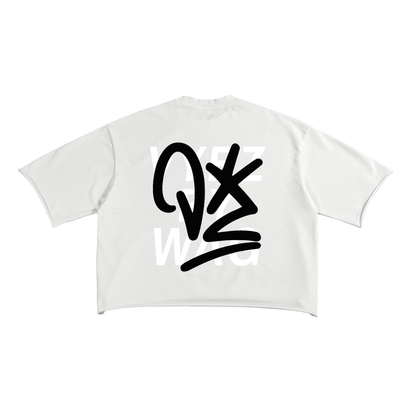 VYBZ "Graffiti" Cropped Raw Edge T-Shirt