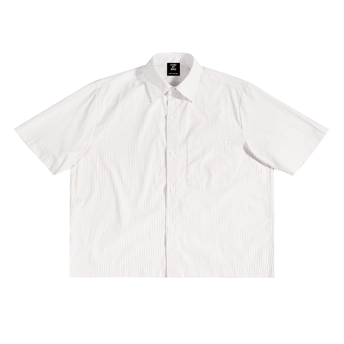 VYBZ ESSENTIAL Striped Boxy Button-up