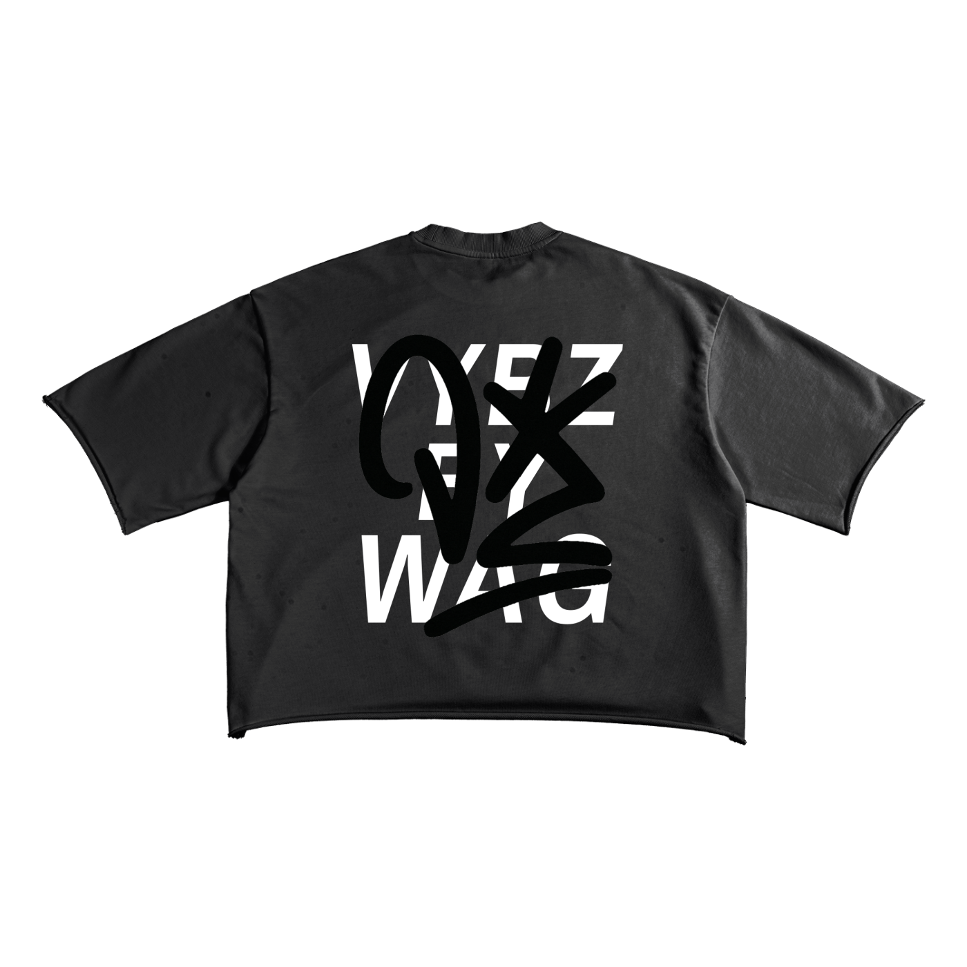 VYBZ "Graffiti" Cropped Raw Edge T-Shirt