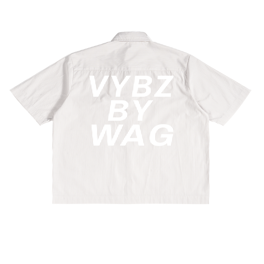 VYBZ ESSENTIAL Striped Boxy Button-up